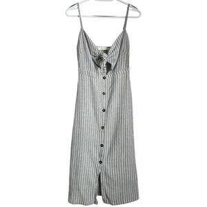bishop + young Black and White Striped Midi Dress